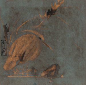 Reiher und Schilf, Edo-Periode, frühes 17. Jahrhundert von Hon
