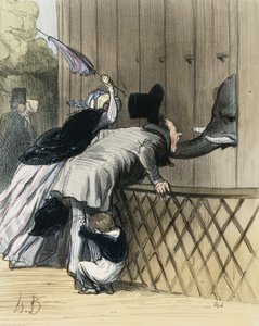 Ein Schrecken im Jardin des Plantes, aus "Les Etrangers a Paris" von Honore Daumier, Aubert et Compagnie, 1844 von Honoré Daumier
