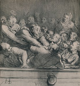 Eine literarische Diskussion in der oberen Galerie, um 1864, 1946 von Honoré Daumier