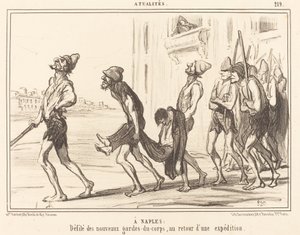 In Neapel: Parade der... Leibwächter... von Honoré Daumier