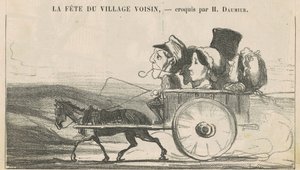 Auf dem Land, keine Kutscherstreiks ... (recto); Dorfbewohner sparen sich zufrieden ... (verso) von Honoré Daumier