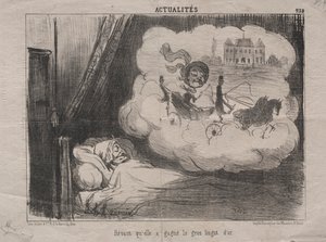 Aktualitäten (Nr. 238): Träumend, dass sie viele Goldbarren gewonnen hatte von Honoré Daumier