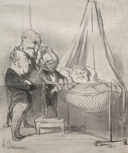 Aktualitäten: Entschieden, sie ist sehr krank!... von Honoré Daumier