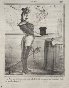 Actualities Nr. 249: Sie sagen, dass ich bald gezwungen sein werde, meine Krone zu tauschen..., 1855 von Honoré Daumier