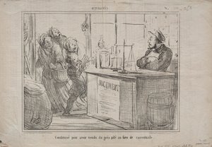 Tatsachen Nr. 252: Verurteilt, weil er einen Sandhaufen anstelle von feuchtem braunem Zucker verkauft hat, 1855 von Honoré Daumier