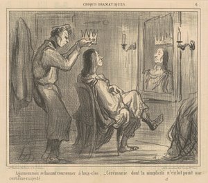 Agamemnon wird hinter verschlossenen Türen gekrönt von Honoré Daumier