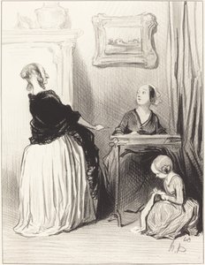 Ah!... welche seltsame Erziehung geben Sie Ihrer Tochter?... von Honoré Daumier