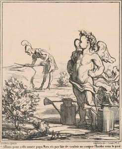 Auf ins Jahr Papa Mars ... von Honoré Daumier