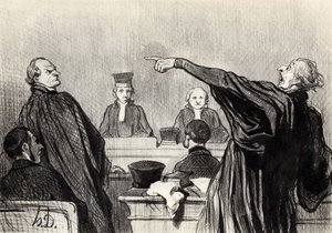 Ein Anwalt, der offensichtlich voll überzeugt ist... Aus der Serie Les gens de justice, 1845