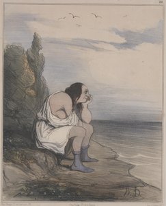 Alte Geschichte, Nr. 40: Die Verzweiflung der Kalypso (Histoire Ancienne, Nr. 40: Le désespoir de Calypso) von Honoré Daumier