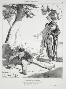 Alte Geschichte, Tafel 20: Alexander und Diogenes, 14. August 1842 von Honoré Daumier
