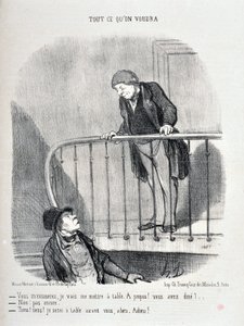 Entschuldigen Sie, ich setze mich an den Tisch. Haben Sie schon gegessen? - Nein, noch nicht. - Gut, ich werde vor Ihnen am Tisch sein von Honoré Daumier