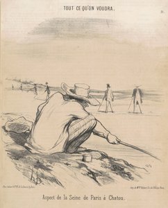 Ansicht der Seine von Paris bis Chatou von Honoré Daumier