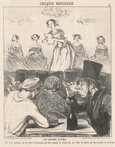 Auf den Champs-Elysées von Honoré Daumier