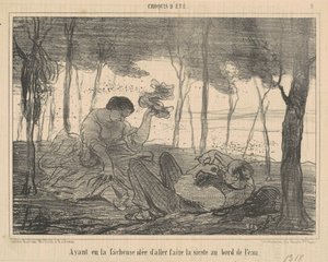Mit der unglücklichen Idee, ... ans Wasser zu gehen von Honoré Daumier