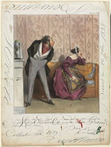 Caricaturana (Tafel 36): Wovon! Wovon! Ihre Mitgift?... von Honoré Daumier