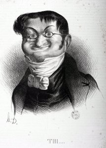 Karikatur von Adolphe Thiers (1797-1877), französischer Staatsmann. Zeichnung von Honore Daumier (1808-1879). Arbaud Museum.
