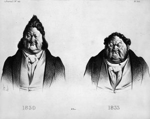Karikatur von Louis Philippe I. (1773-1850) von Daumier (1808-1879) - in „Journal“, Nr. 145. Gravur um 1833.