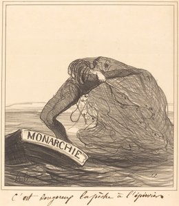 Es ist gefährlich, mit dem Wurfnetz zu fischen von Honoré Daumier