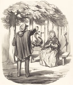 Ist das dein Hund? von Honoré Daumier