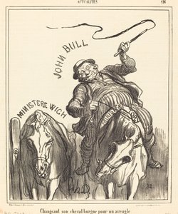 Sein einäugiges Pferd gegen ein blindes tauschen von Honoré Daumier