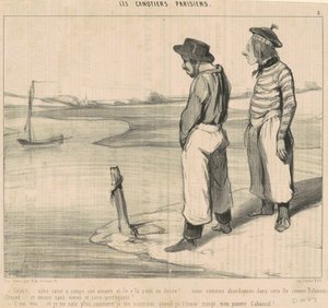 Christi! ... Unser Kanu hat seine Leine gebrochen ... von Honoré Daumier