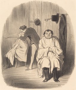 Teufel!... es scheint, dass der Rasierer nicht gut ist... von Honoré Daumier