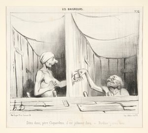 Sagen Sie mal, Vater Coquardeau, er ist ziemlich frisch von Honoré Daumier