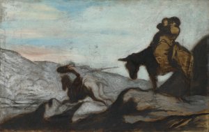 Don Quixote und Sancho Panza, um 1855 von Honoré Daumier