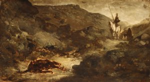 Don Quixote und das tote Maultier, nach 1864 von Honoré Daumier