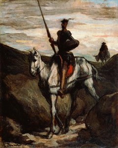 Don Quixote in den Bergen von Honoré Daumier