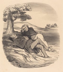 Sanfter Zeitvertreib eines aus dem Handel zurückgezogenen Eisenwarenhändlers... von Honoré Daumier