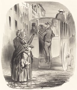 Es tut mir leid, Bürgerin... ich empfange keine Hunde... von Honoré Daumier