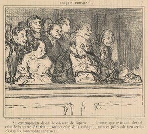 In Betrachtung vor dem Schiff der Oper von Honoré Daumier