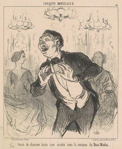 Dabei, eine ganze Gesellschaft zu bezaubern ... von Honoré Daumier