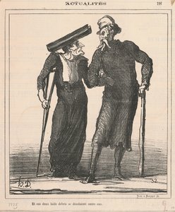 Und diese beiden hässlichen Trümmer verzweifelten miteinander von Honoré Daumier