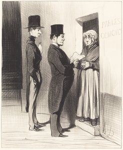 Und spricht zu seiner Tür so erklärt... von Honoré Daumier