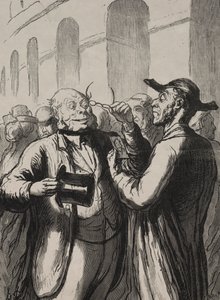 Weltausstellung: Die Inspektion der Fotografien an den Drehkreuzen von Honoré Daumier