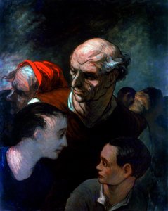 Familie in einer Barrikade während der Pariser Kommune, 1870 von Honoré Daumier