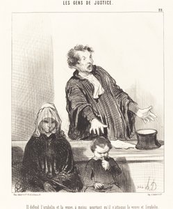 Er verteidigt die Waise und die Witwe, es sei denn... von Honoré Daumier