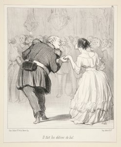 Er genießt den Ball, aus Les Banqueteurs von Honoré Daumier