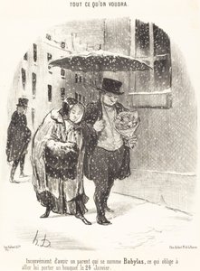 Unannehmlichkeit, einen Verwandten namens Babylas zu haben... von Honoré Daumier