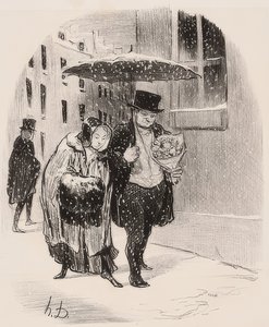 Unannehmlichkeit, einen Verwandten namens Babylas zu haben, was dazu verpflichtet, ihm am 24. Januar einen Blumenstrauß zu bringen von Honoré Daumier