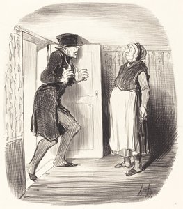 Unannehmlichkeit, ein Zwischengeschoss ohne Vorsicht zu besuchen von Honoré Daumier