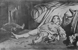 La Rue Transnonian, 1834 von Honoré Daumier