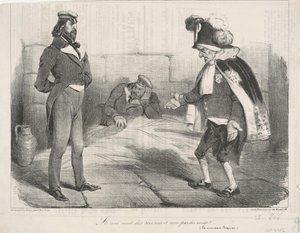 Der Hof erweist Dienste und nicht Urteile! von Honoré Daumier