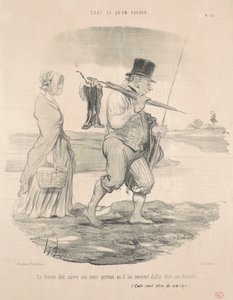 Die Frau muss ihrem Mann folgen ... von Honoré Daumier