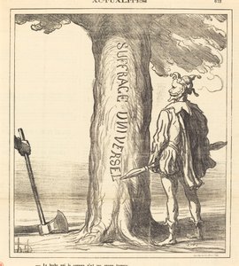 Die Axt, die ihn fällen wird, ist noch nicht gehärtet von Honoré Daumier