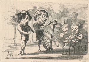 Die Harfe, himmlisches Instrument von Honoré Daumier