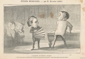 Das Akkordeon, genannt Musikbalg von Honoré Daumier